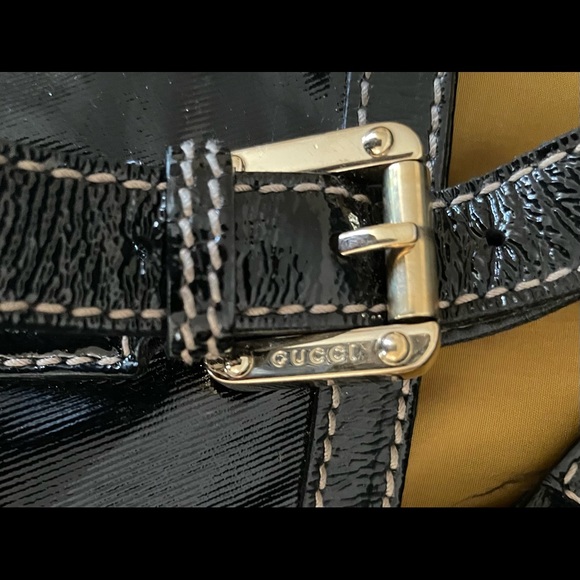💯Auth GUCCI Tote/Crossbody Bag Shiny Leather Large Great Condition - Picture 8 of 12